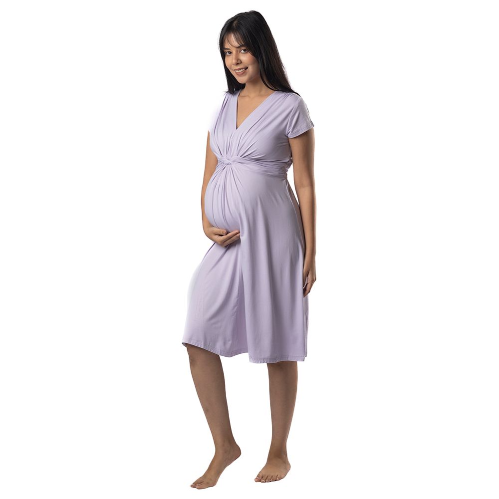 Block Hop - Maternity Everyday Dress - Lilac