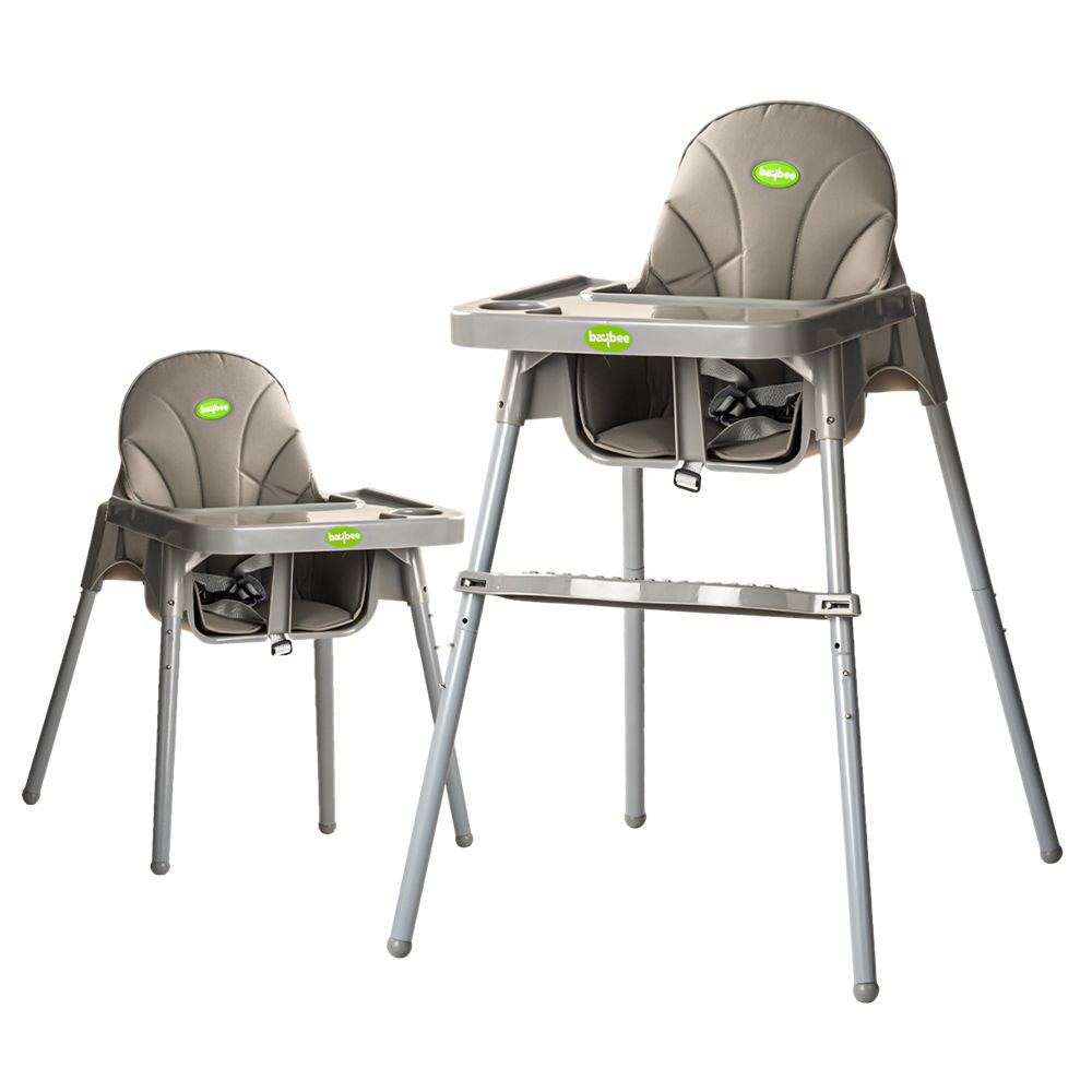 Baybee - 2-In-1 Baby High Chair w/ Adjustable Height- Grey