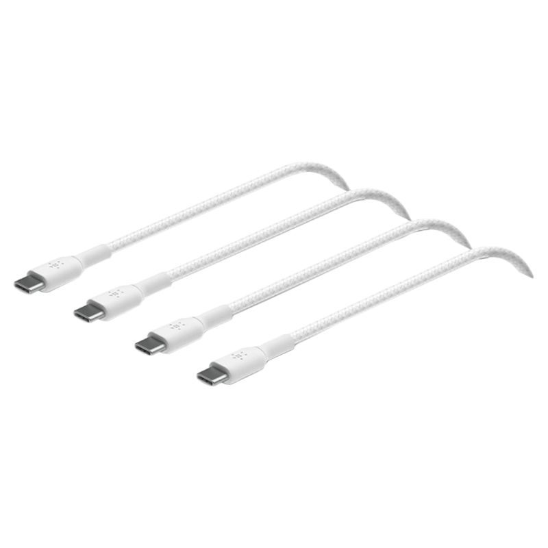 Belkin - C To C 2.0 Braided Cable - White - 2 m - Pack of 2