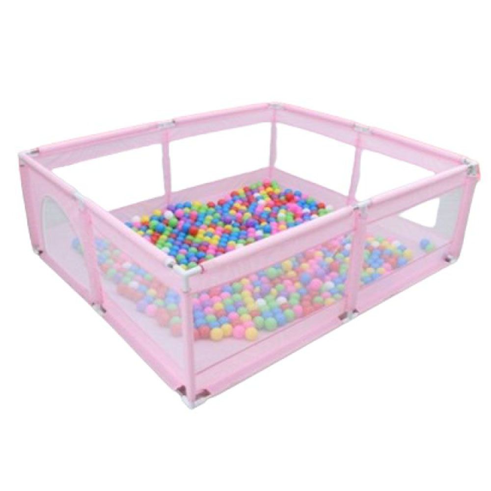 Dreeba - Children's Playpen With 20 Balls And Handrails - 200x200x65 cm - Pink