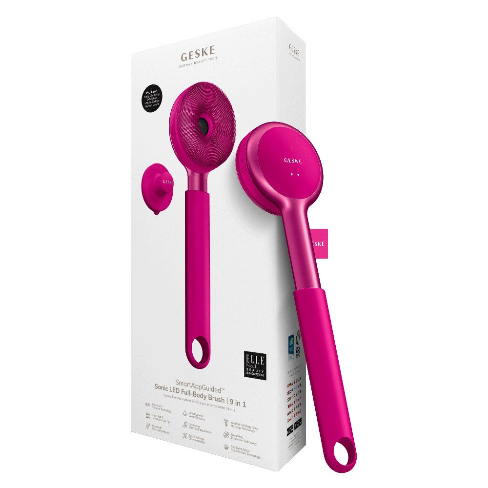 Geske - 9-in-1 Sonic LED Full-Body Brush - Magenta