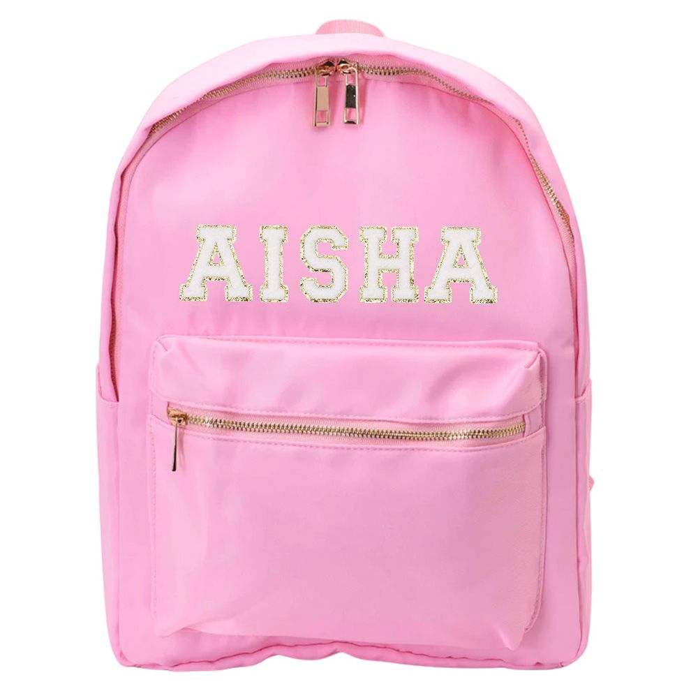 TheHappyTribe - Personalised Backpack - Baby Pink - 14.5-inch