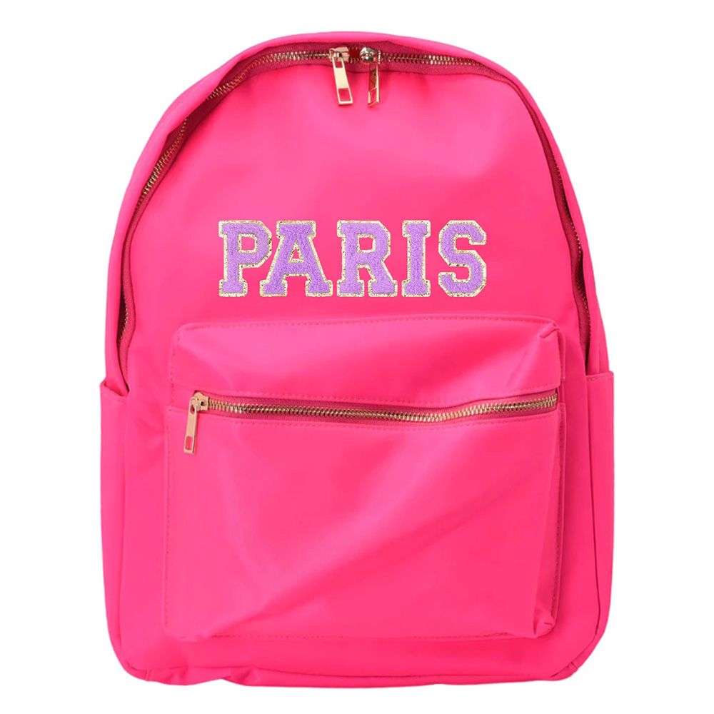 TheHappyTribe - Personalised Backpack - Neon Pink - 14.5-inch