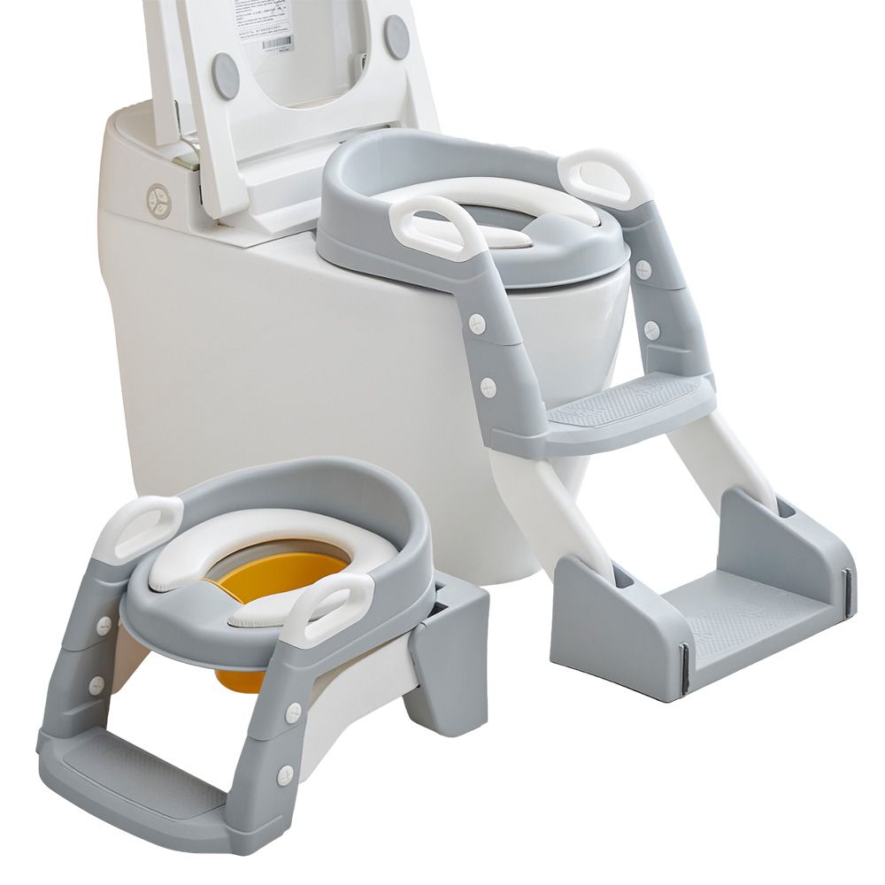 Baybee - Vega 2-In-1 Convertible Western Toilet Potty Seat - Grey