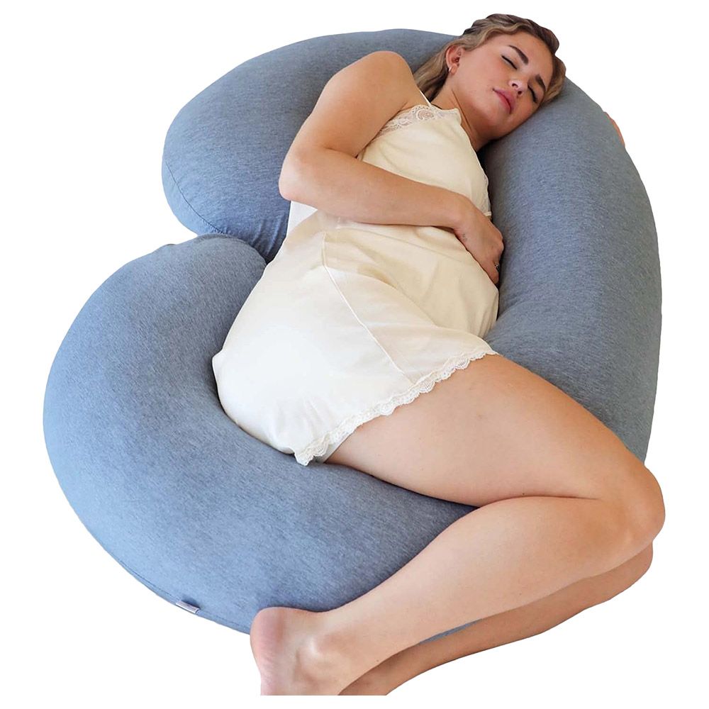 Pharmedoc - C Shape Full Body Pregnancy Pillow w/ Cooling Cover - Grey