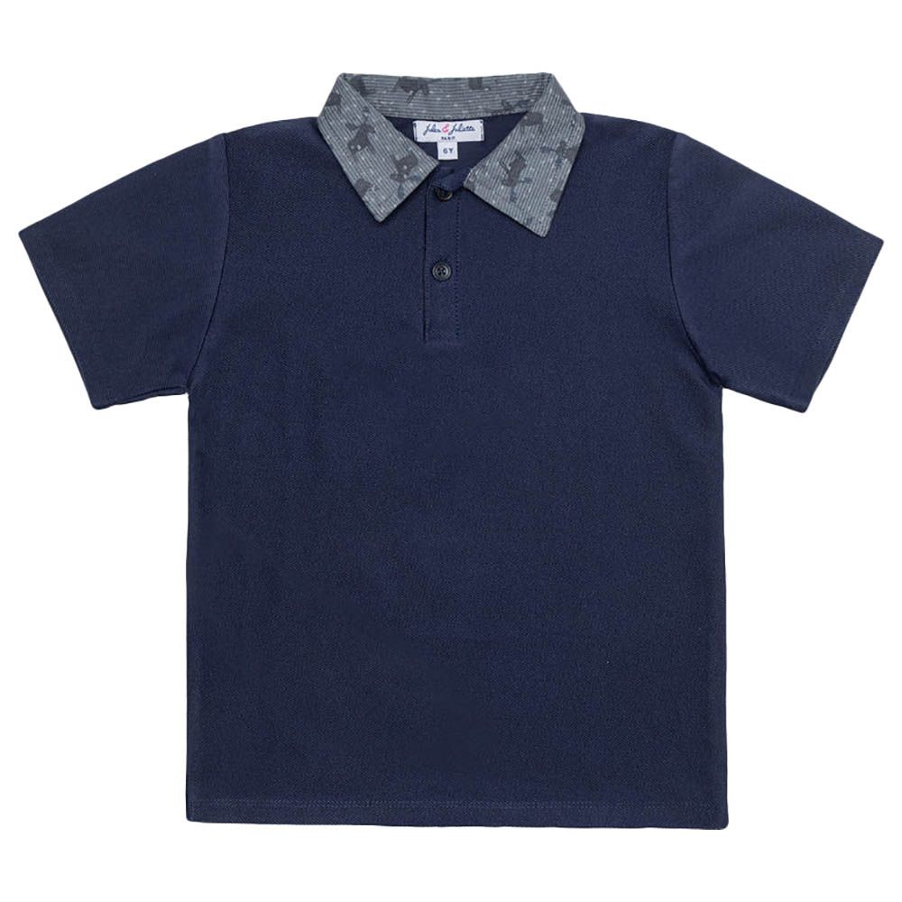 Jules & Juliette - Brandan Baby Short Sleeves Polo T-Shirt - Navy Blue