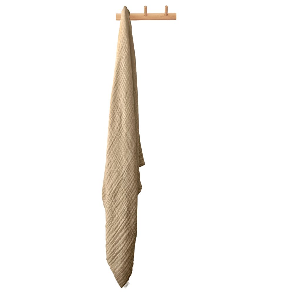 Anvi Baby - Organic 6 Layered Muslin Bath Towel - Tan Brown