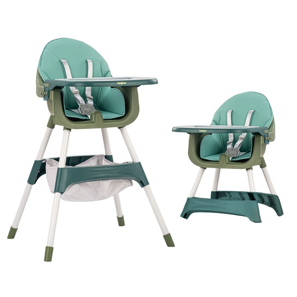 Baybee - 2-In-1 Manta Adjustable Height Baby High Chair - Green