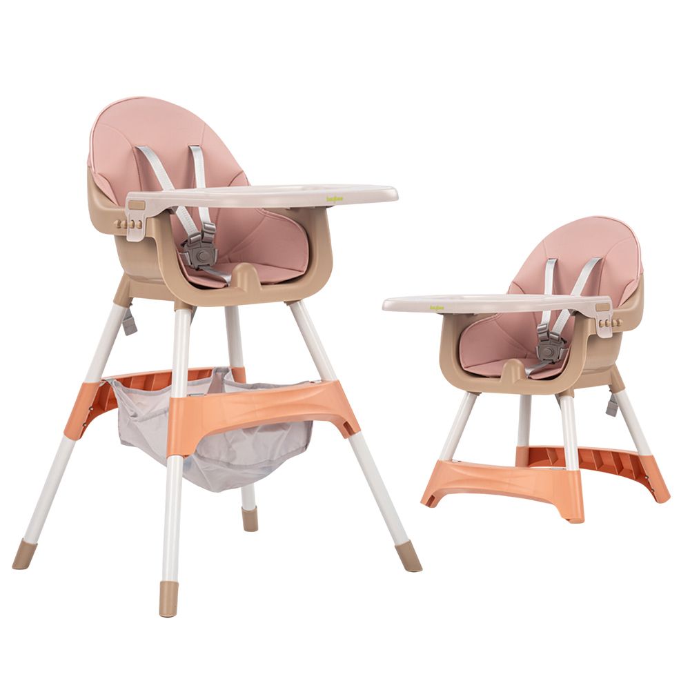 Baybee - 2-In-1 Manta Adjustable Height Baby High Chair - Pink