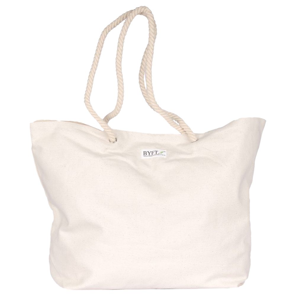 BYFT - Cotton Canvas Tote Bag With String Handle - Natural