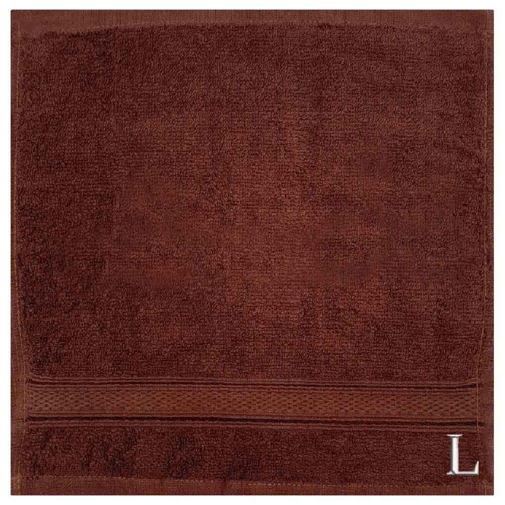 Byft - Letter L Monogrammed Face Towel - 30 x 30 cm - 6pcs