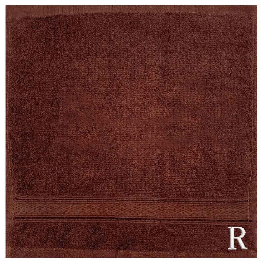 Byft - Letter R Monogrammed Face Towel - 30 x 30 cm - 6pcs