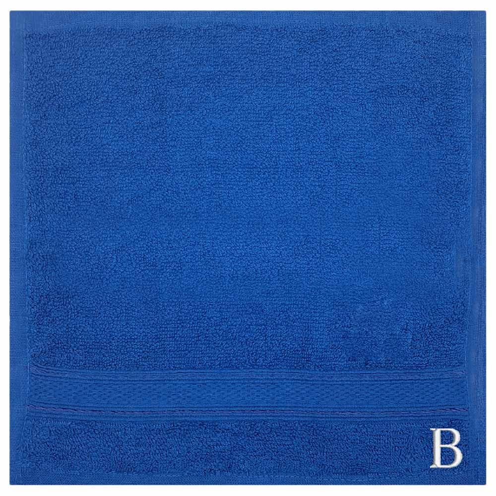 Byft - Letter B Monogrammed Face Towel - 30 x 30 cm - 6pcs - Royal Blue