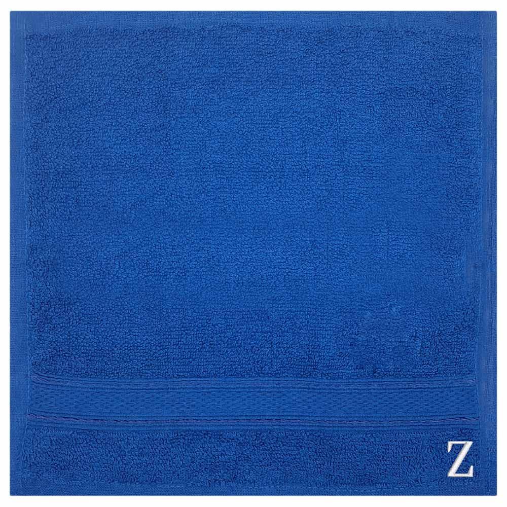 Byft - Letter Z Monogrammed Face Towel - 30 x 30 cm - 6pcs - Royal Blue