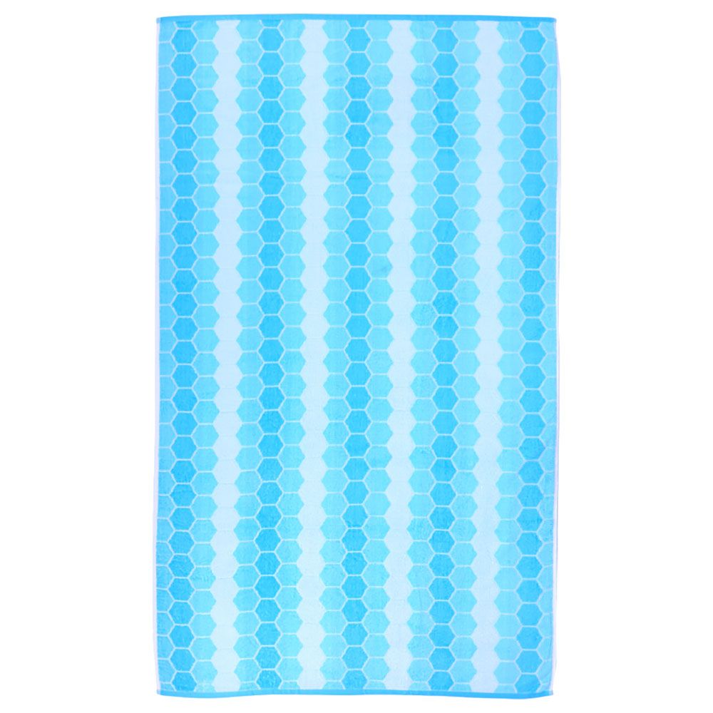 BYFT - Cotton Jacquard Beach Towel - 86x162cm - Cool Hexagon