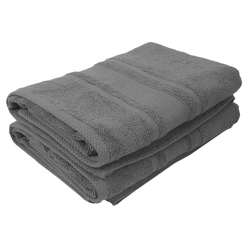 BYFT - Home Castle Premium Bath Sheet - Grey - 90 x 180cm - Pack of 2