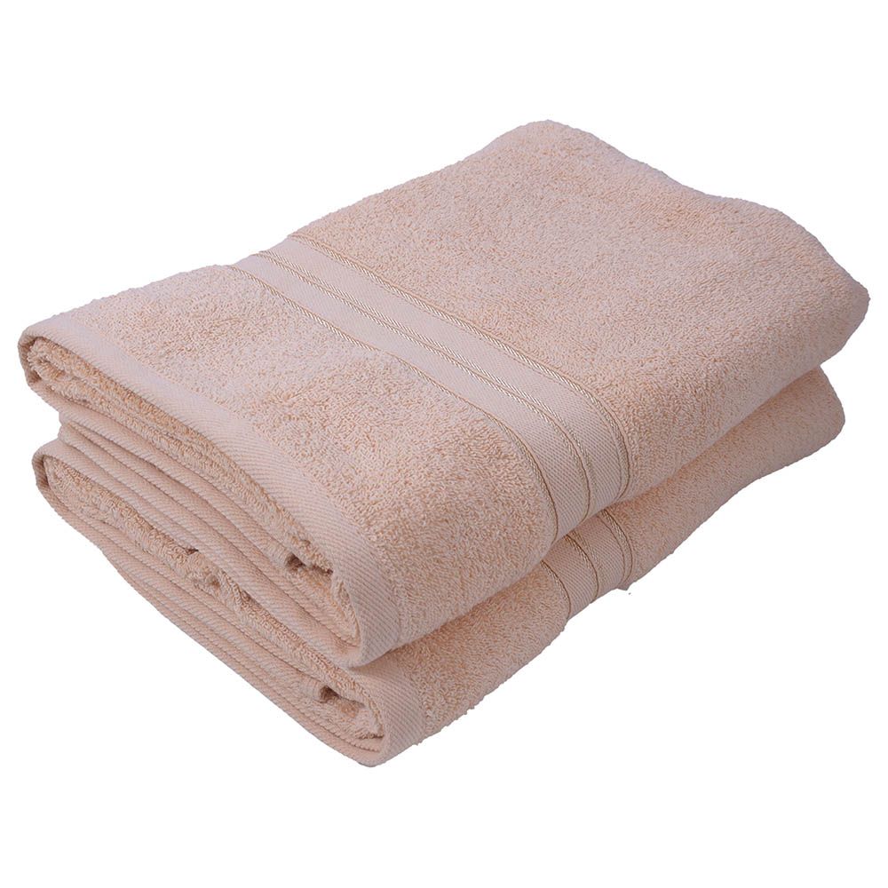 BYFT - Home Trendy Premium Bath Sheet - Cream - 90 x 180cm - Pack of 2