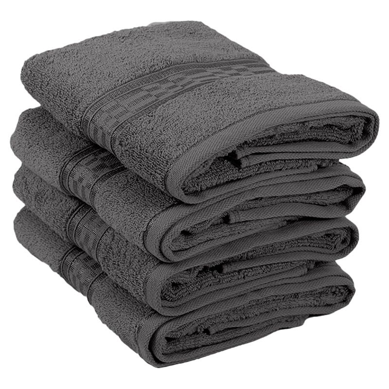 BYFT - Home Ultra Premium Hand Towel - Grey - 50 x 90cm - Pack of 4