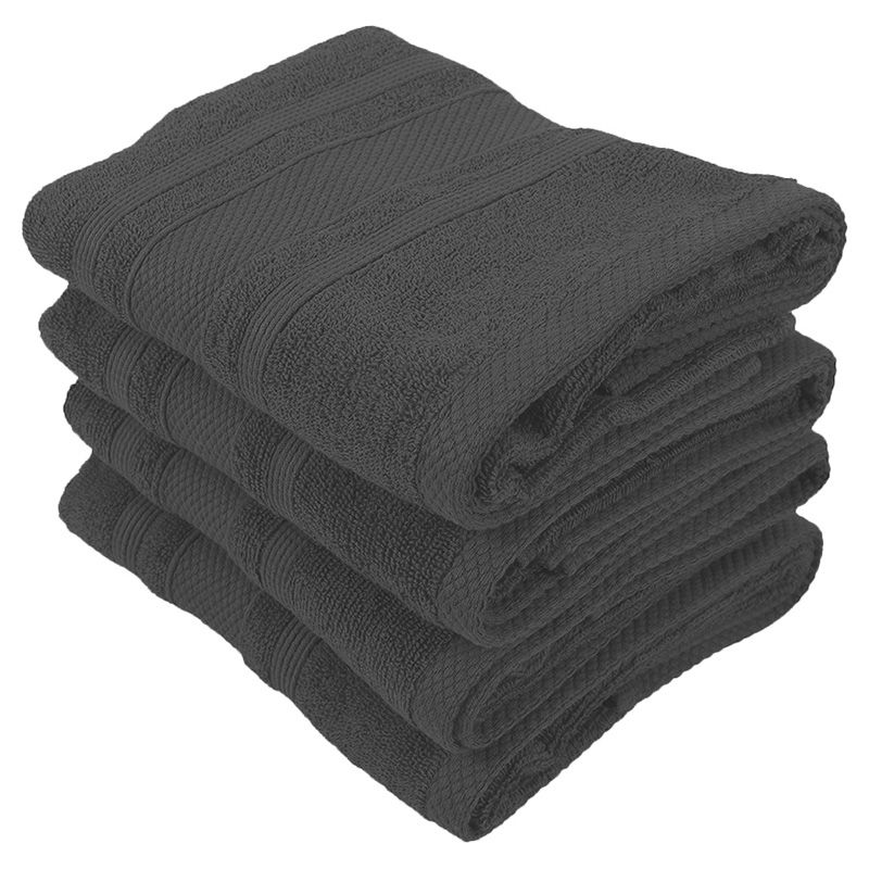 BYFT - Home Castle Premium Hand Towel - Grey - 50 x 90cm - Pack of 4