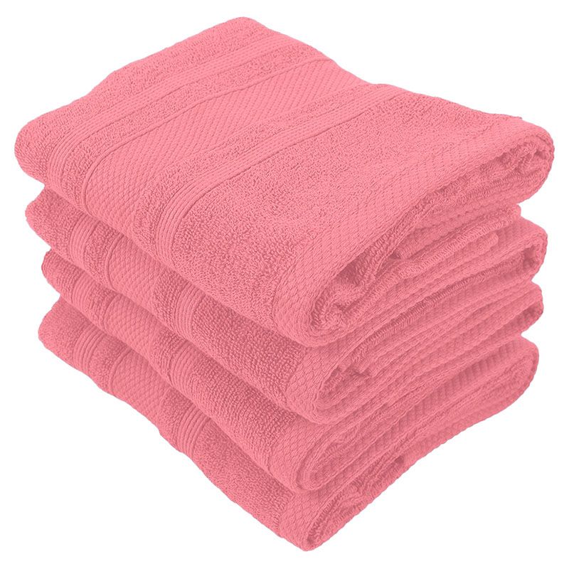 BYFT - Home Castle Premium Hand Towel - Pink - 50 x 90cm - Pack of 4