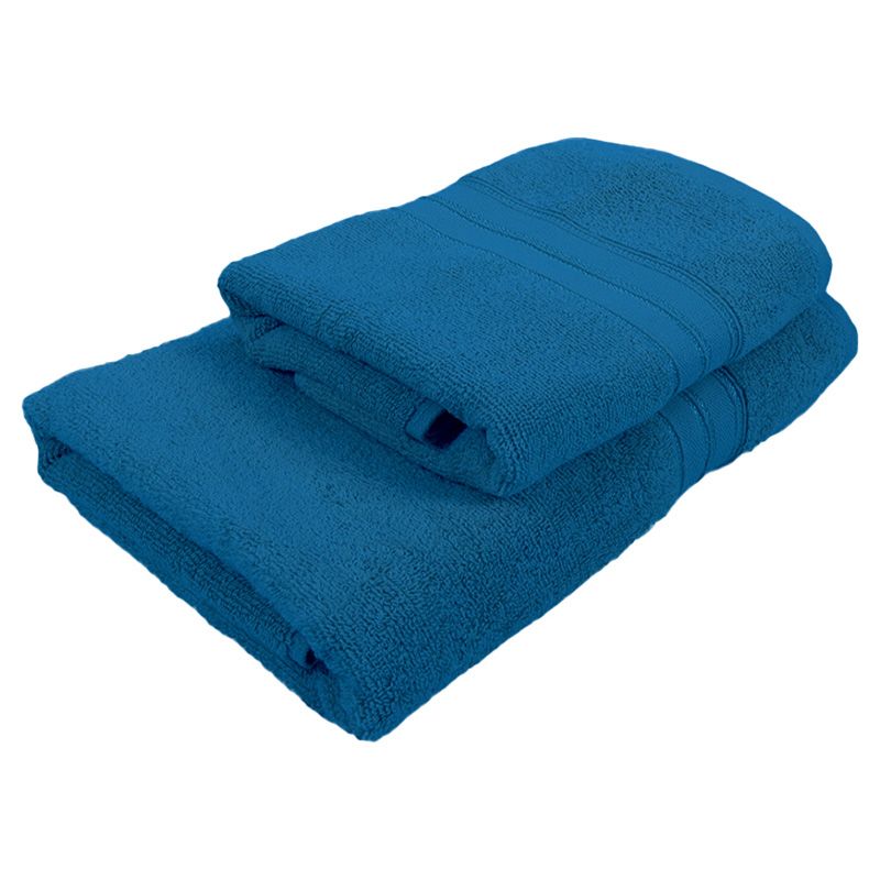 BYFT - Home Trendy Hand Towel and Bath Towel - Blue - 2pcs