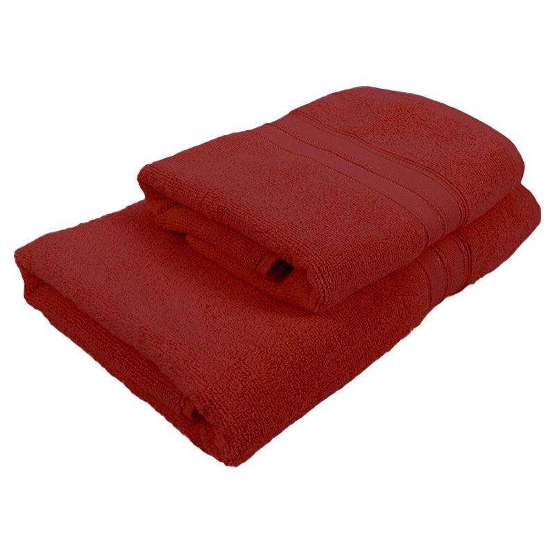 BYFT - Home Trendy Hand Towel and Bath Towel - Red - 2pcs