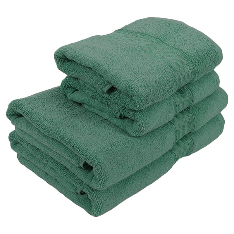 BYFT - Home Ultra Hand Towel 2pcs and Bath Towel 2pcs - Green