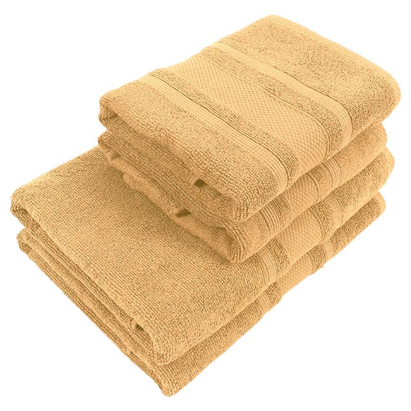 BYFT - Home Castle Hand Towel 2pcs and Bath Towel 2pcs - Cream