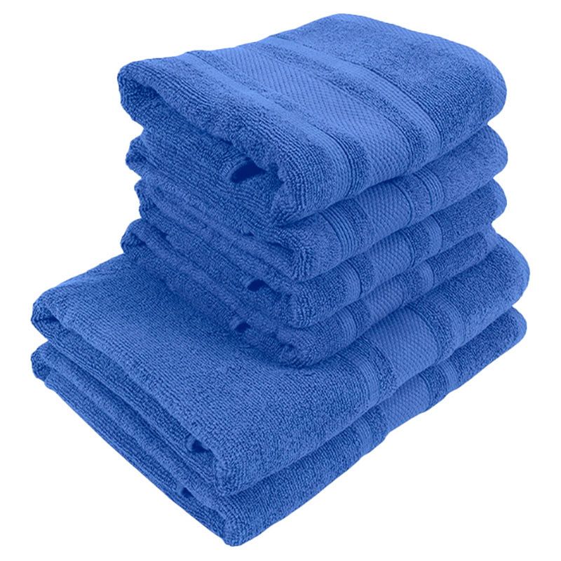 BYFT - Home Castle Hand Towel 4pcs and Bath Towel 2pcs - Blue