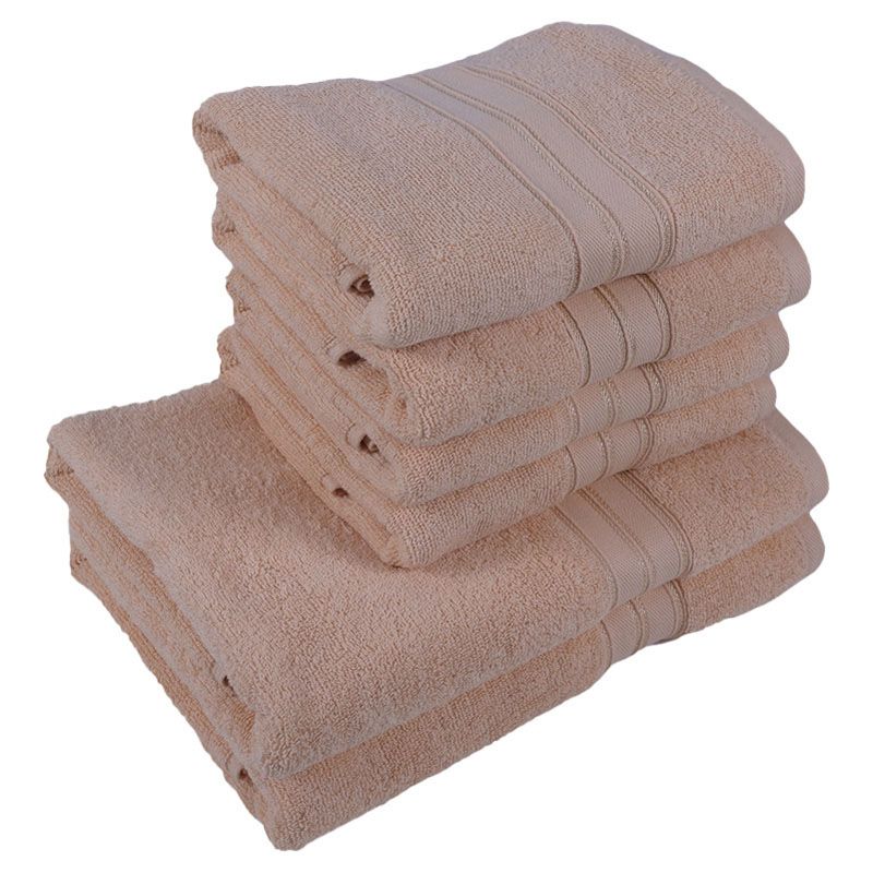 BYFT - Home Trendy Hand Towel 4pcs and Bath Towel 2pcs - Cream