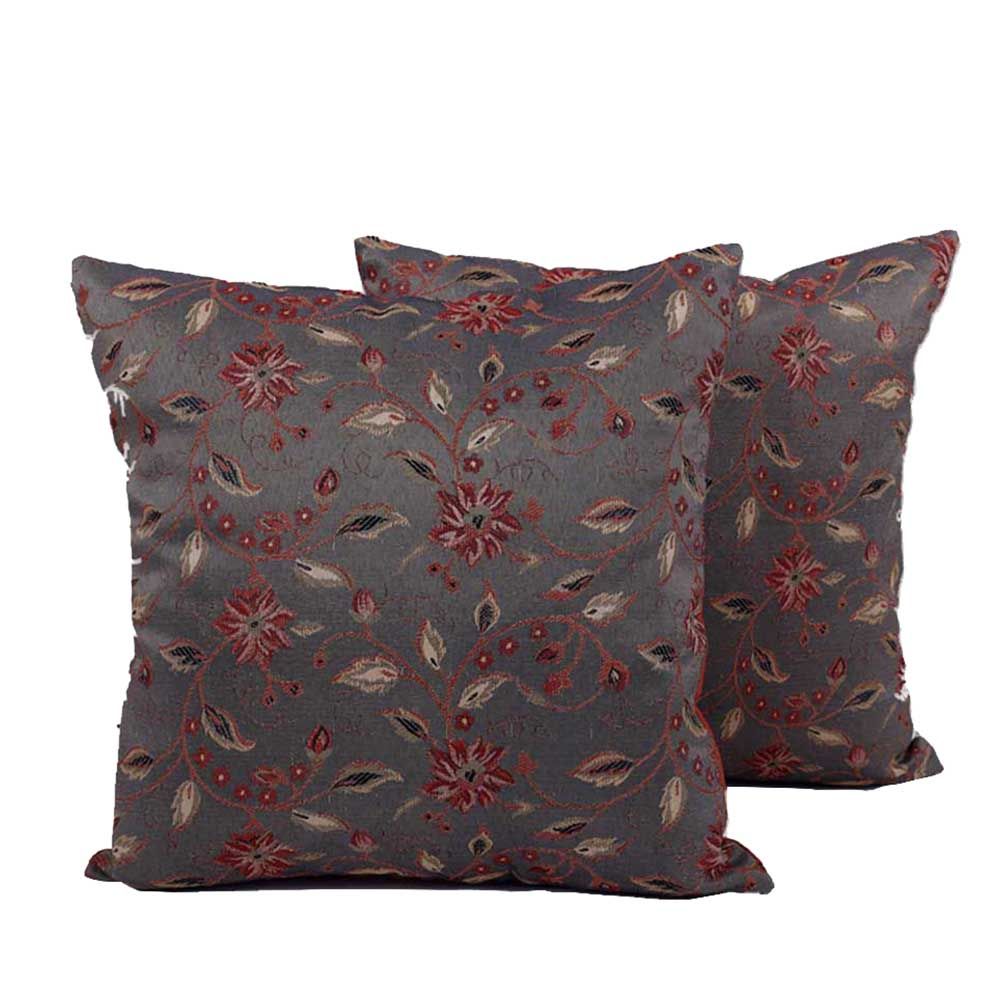 BYFT - Blossom Decorative Cushion And Cover - Dark Grey - 2pcs