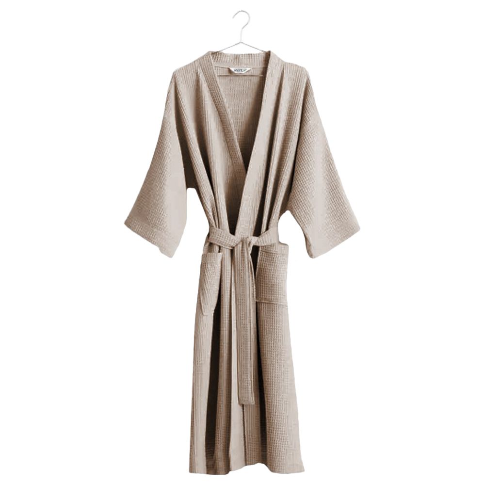 Byft - Orchard Heavy Waffle Adult Bathrobe - Light Beige