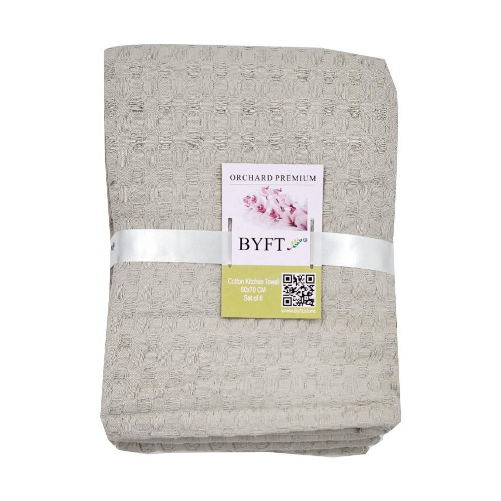 BYFT - Orchard Waffle Kitchen Towel - Light Grey - 50x70 cm - 6pcs