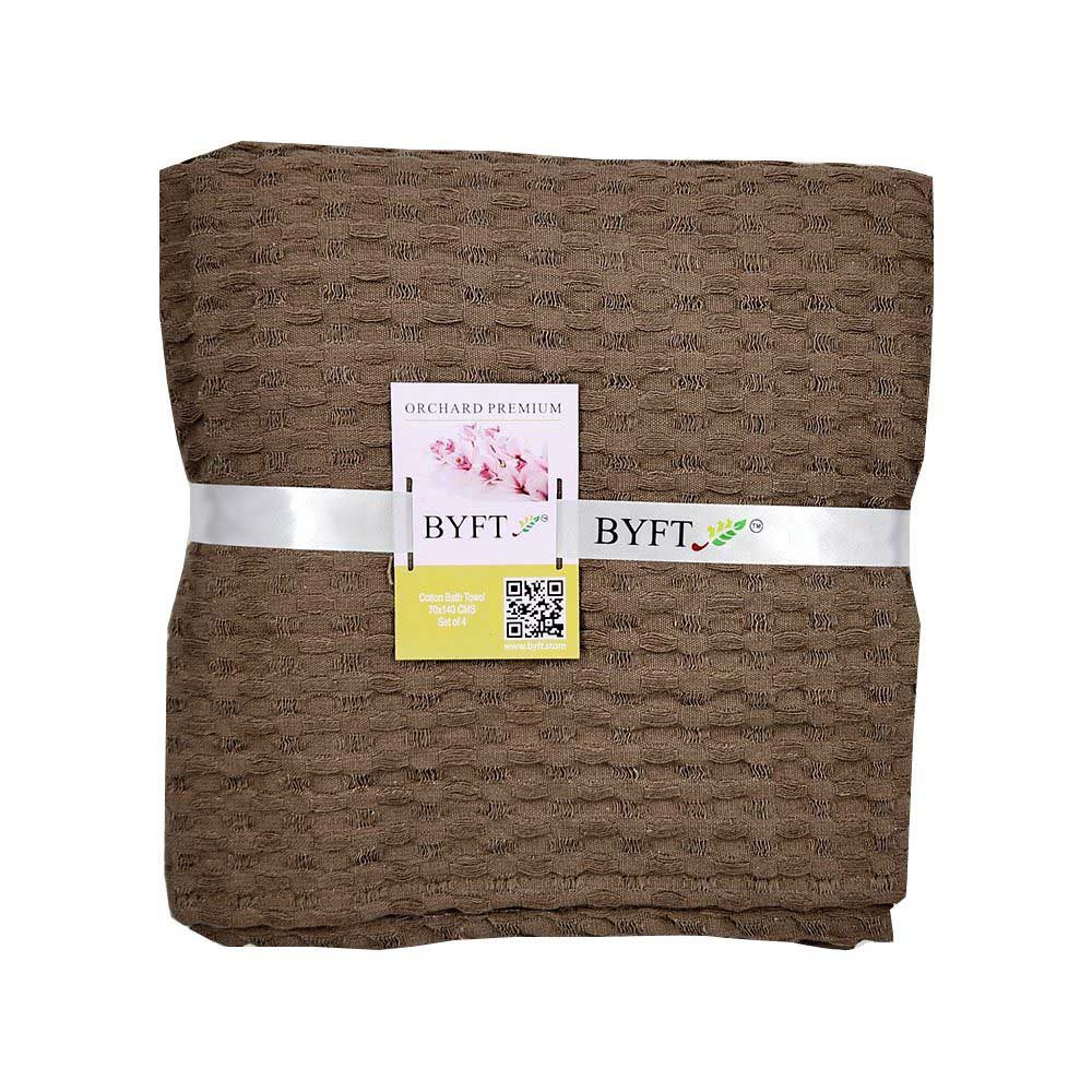 BYFT - Orchard Heavy Waffle Bath Towel - Dark Beige - 4pcs