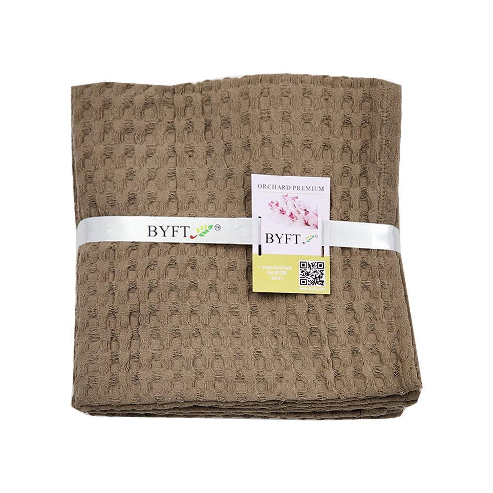 BYFT - Orchard Heavy Waffle Hand Towel - Dark Beige - 4pcs