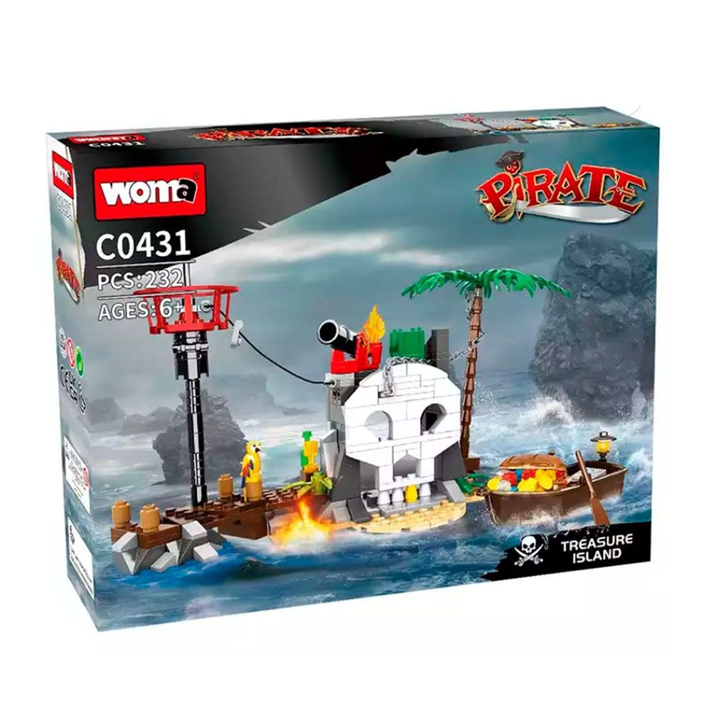 Woma - Pirate - Treasure Island Building Blocks Set - 232 Pcs