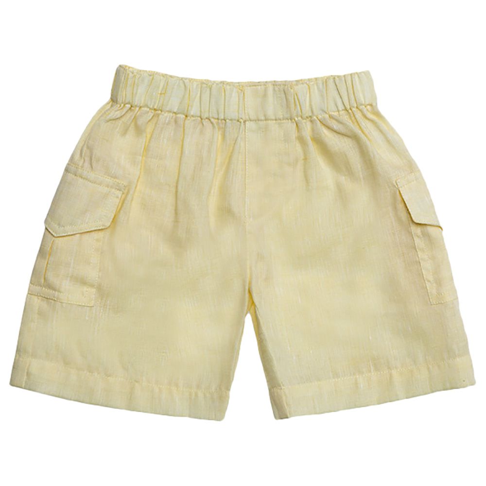 Jules & Juliette - Carl Baby Linen Shorts - Pastel Yellow