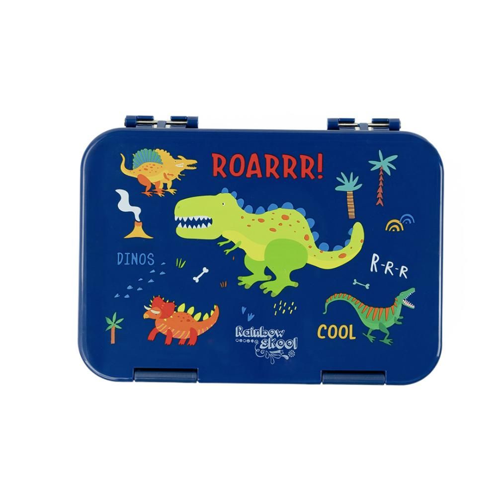 Rainbow Skool - 4-6 Convertible Compartment Kids Lunchbox - Dinosaurs