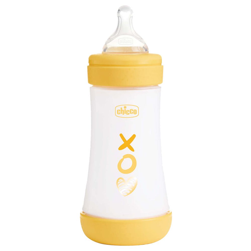 Chicco - Perfect 5 Medium Flow Feeding Bottle - Yellow - 240 ml