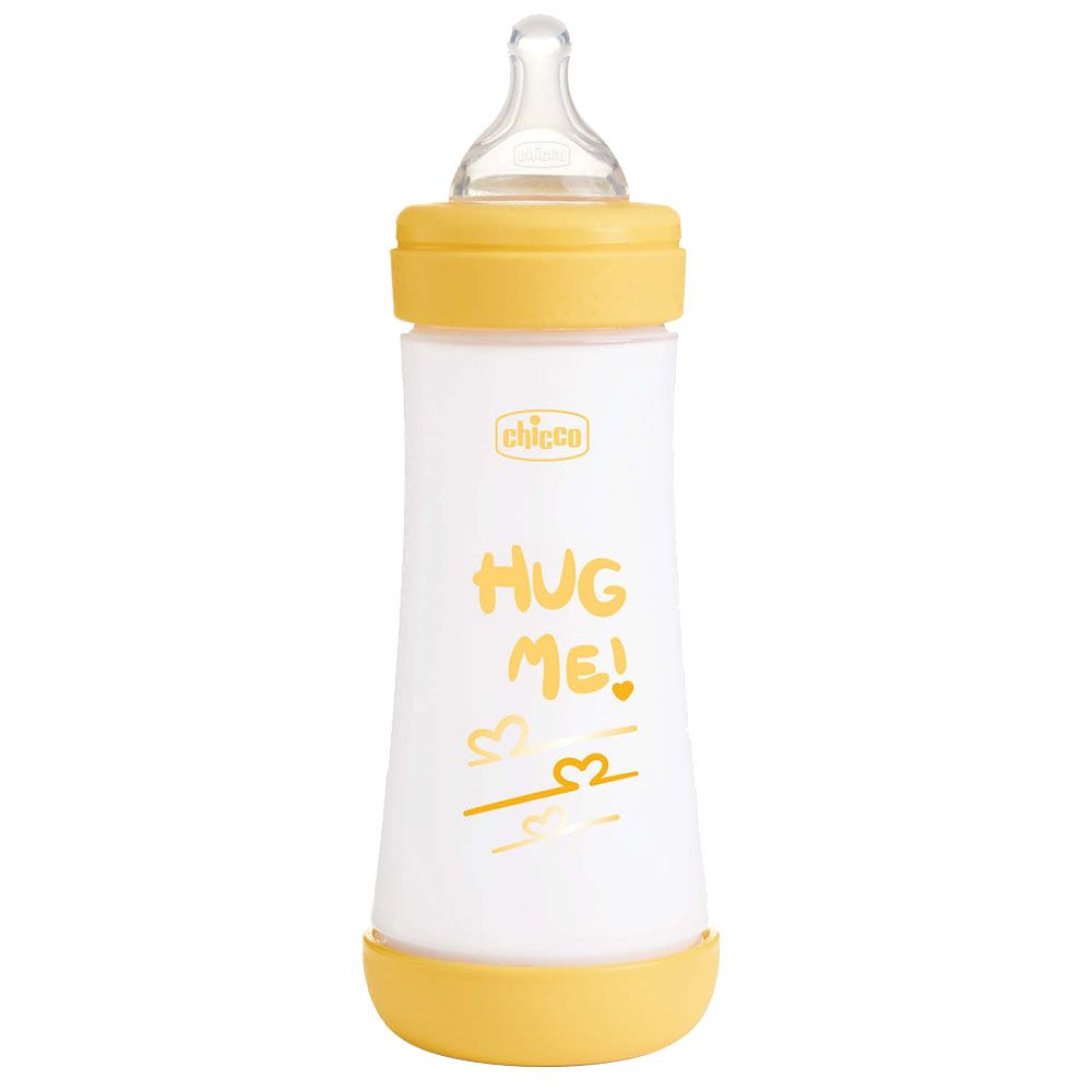 Chicco - Perfect 5 Fast Flow Feeding Bottle - Yellow - 300 ml