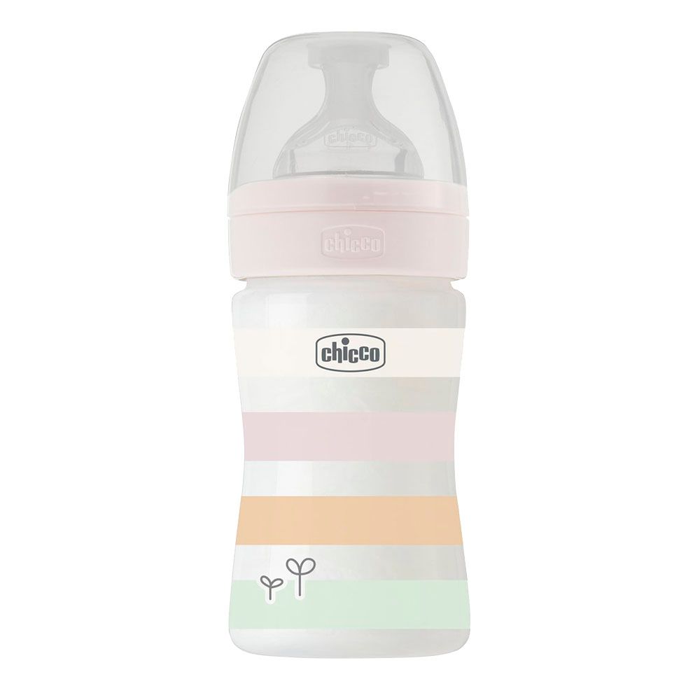 Chicco - Well-Being Plastic Slow Flow Feeding Bottle - White - 150 ml