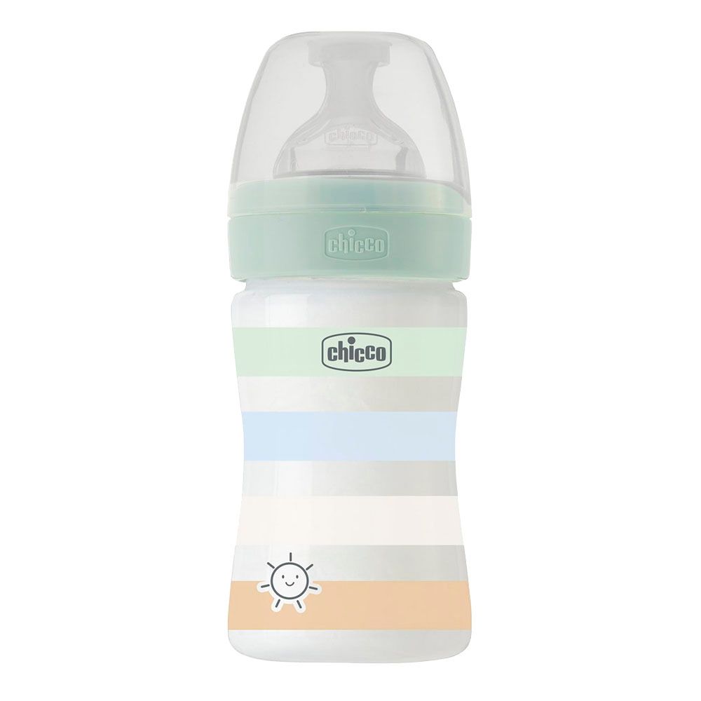 Chicco - Well-Being Plastic Slow Flow Feeding Bottle - Green - 150 ml