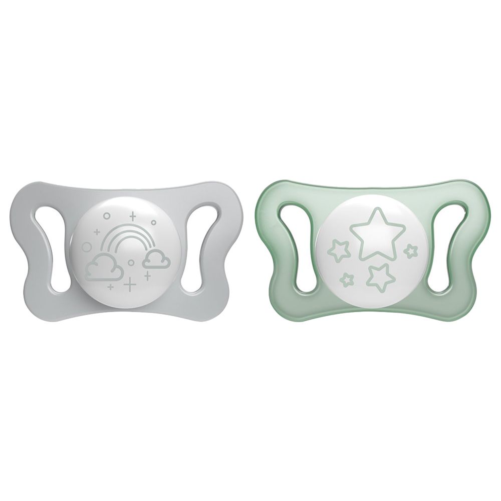 Chicco - PhysioForma Micro Silicone Soother 0-2m - Glow/Lumi - Pack of 2