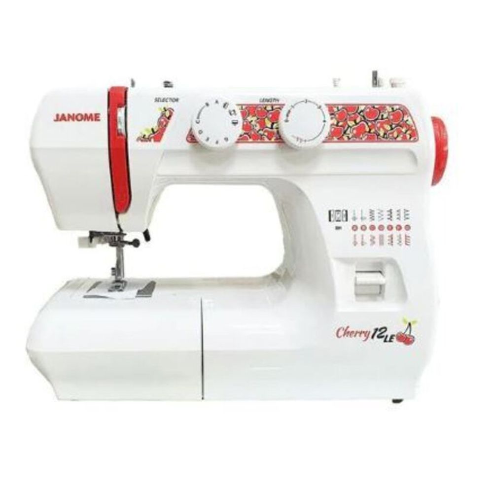 Janome - Cherry 12LE Sewing Machine With Hard Cover - White