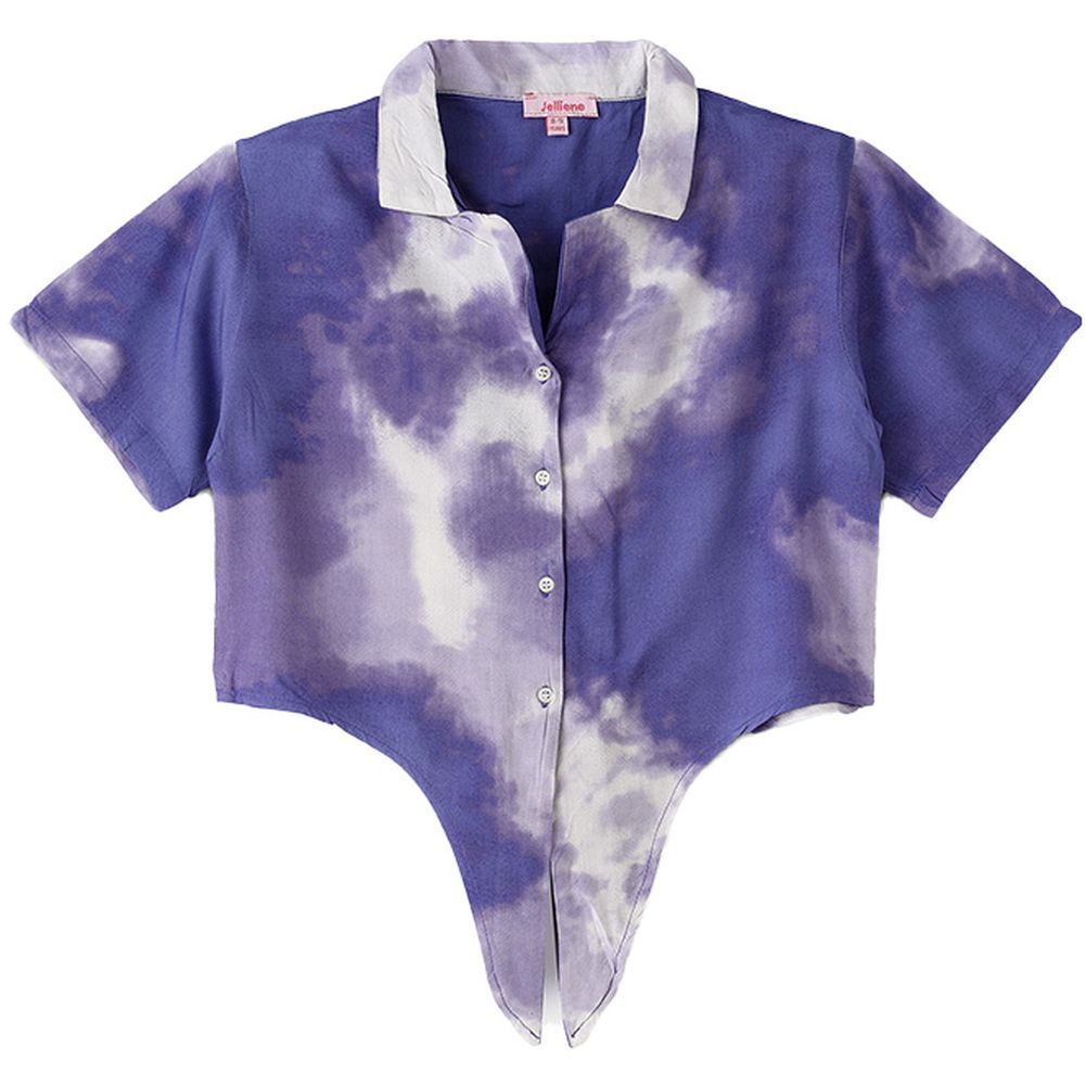 Jelliene - Girl's Woven Dip Dye Top - Blue