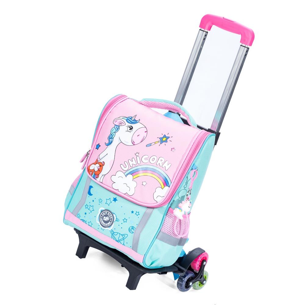 Eazy Kids - Unicorn School Bag With Trolley - Green