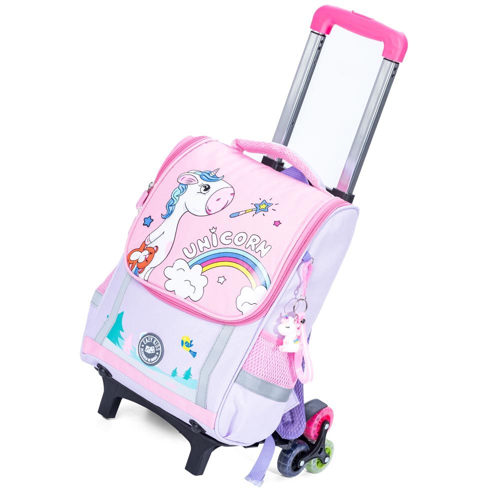 Eazy Kids - Unicorn School Bag With Trolley - Purple