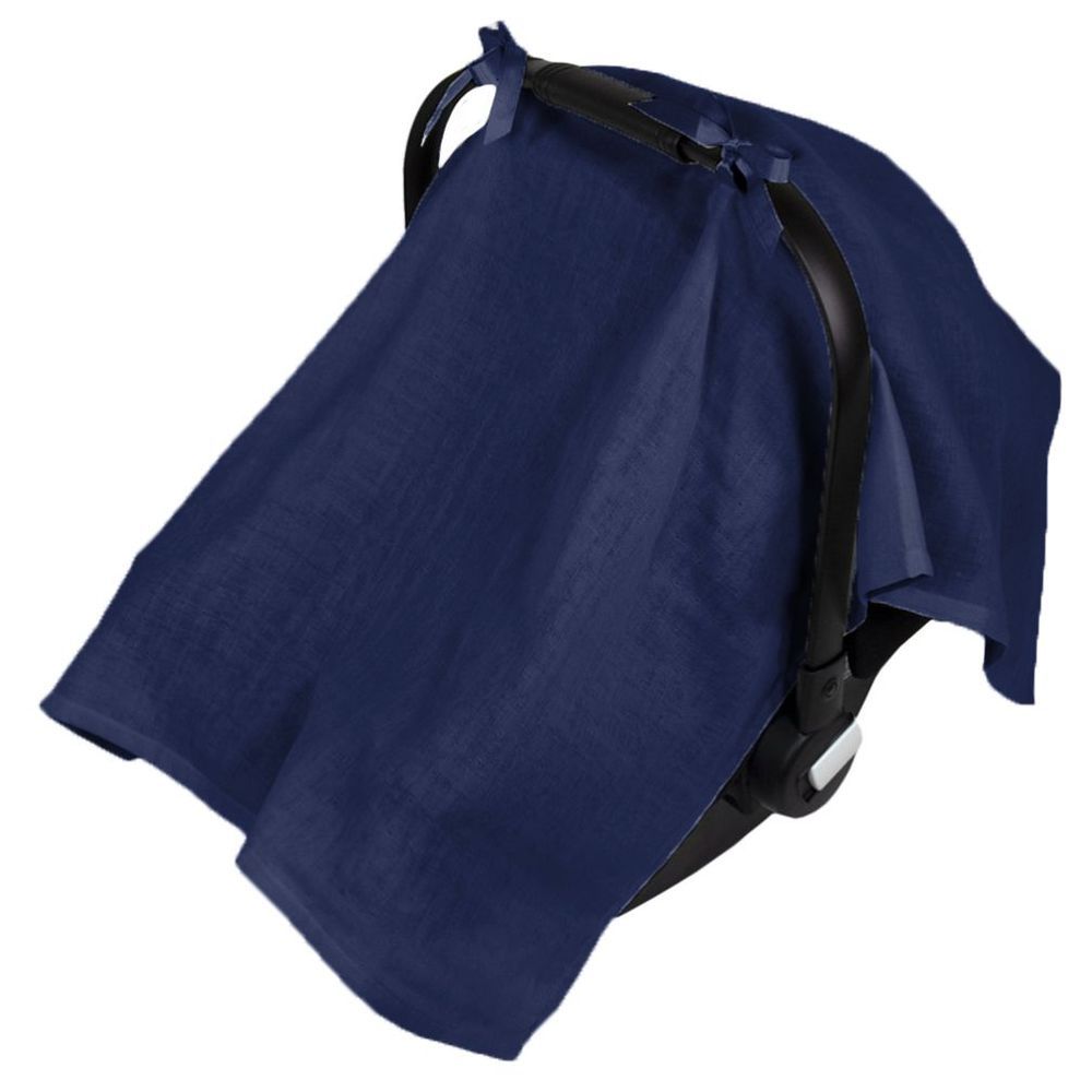 Me - Organic Crinkle Muslin Car Seat Suncover - Midnight 