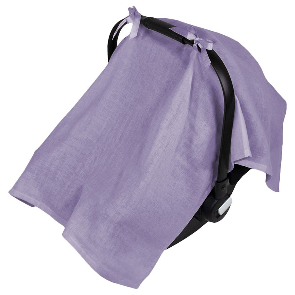 Me - Crinkle Muslin Organic Car Seat Suncover - Purple