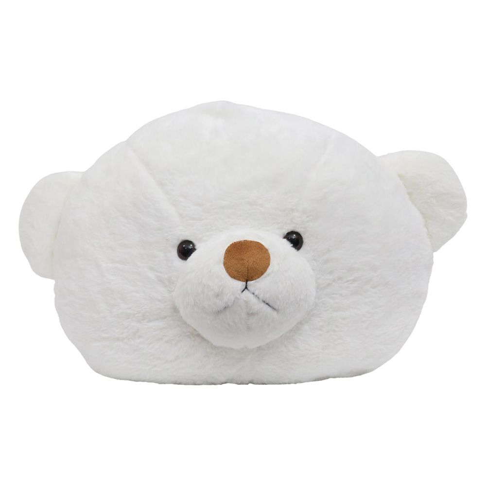 Toto Toys - Plush Cushion - Bear Face - White - 45 cm